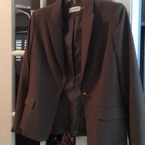 Calvin Klein brown 1 button blazer
